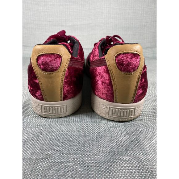 Puma Clyde Extra Butter Kings Of New York Mens sz 13 Burgundy Crushed Velvet main image 7